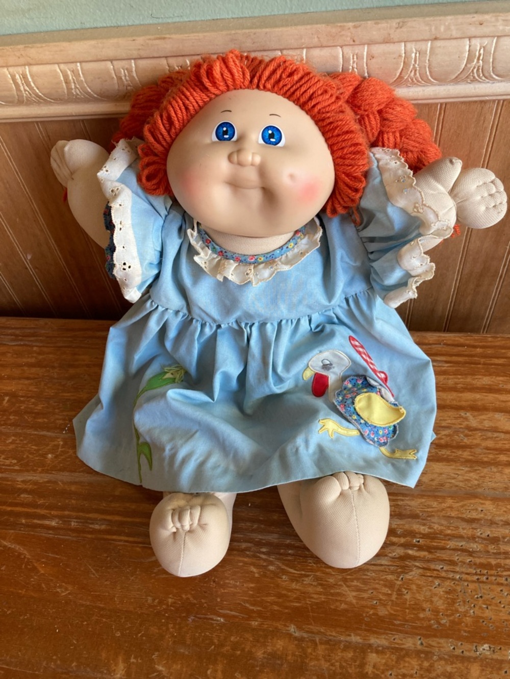 Cabbage Patch Classic Red-Haired Doll in Blue Dress - Kids Toy